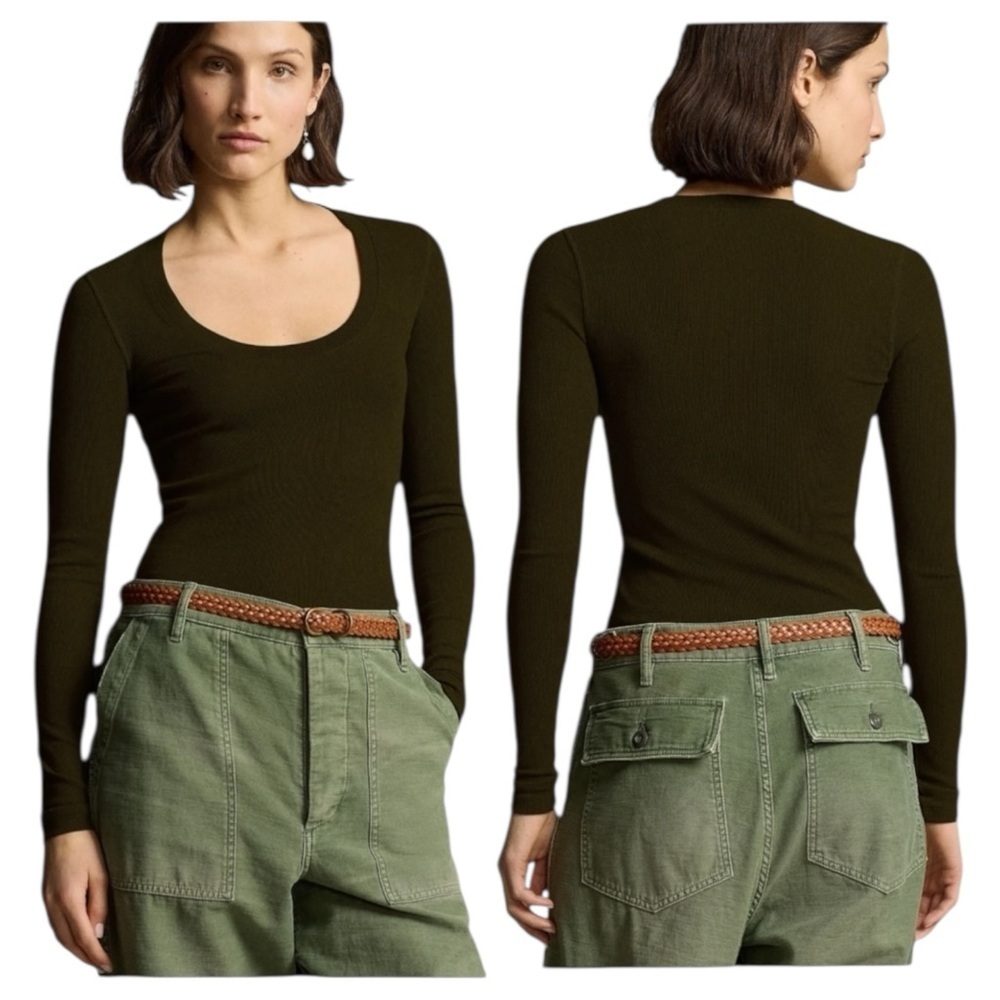 Ralph Lauren | Scoop Neck Long Sleeve Top Sz M EUC